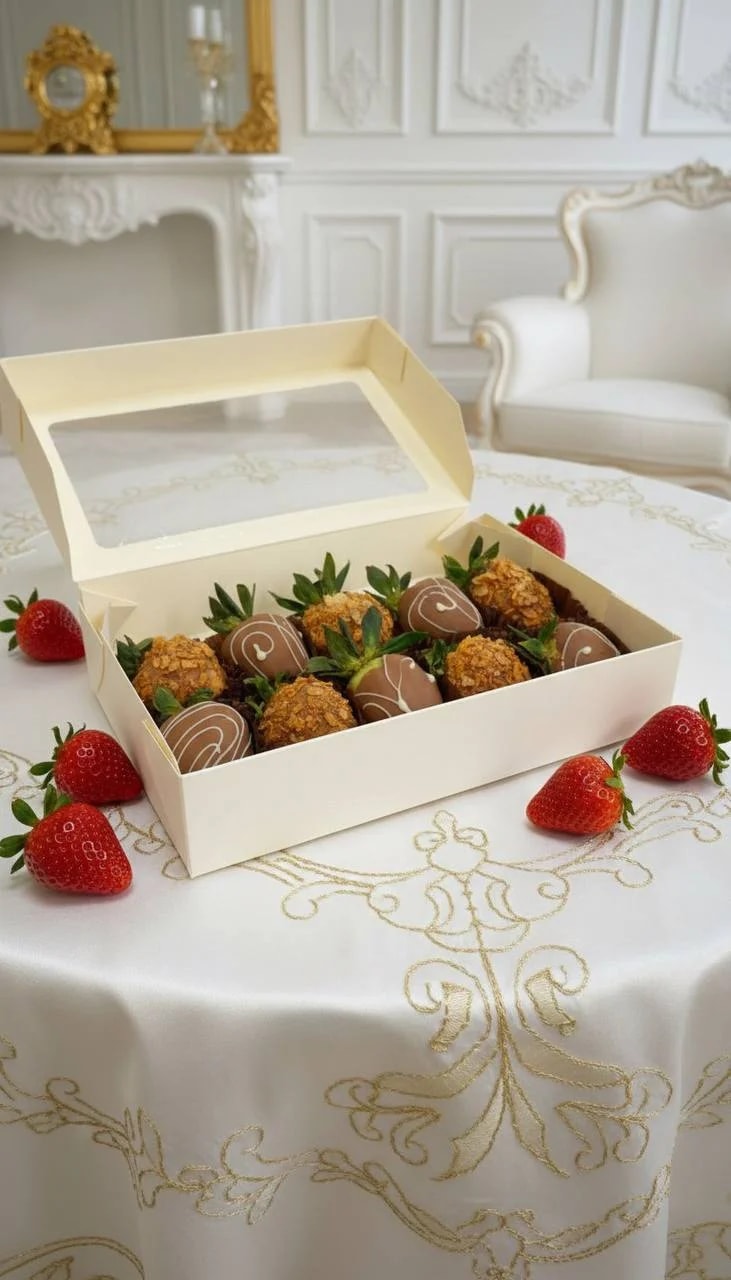 Premium-бокс клубники в молочном шоколаде, 10 ягод